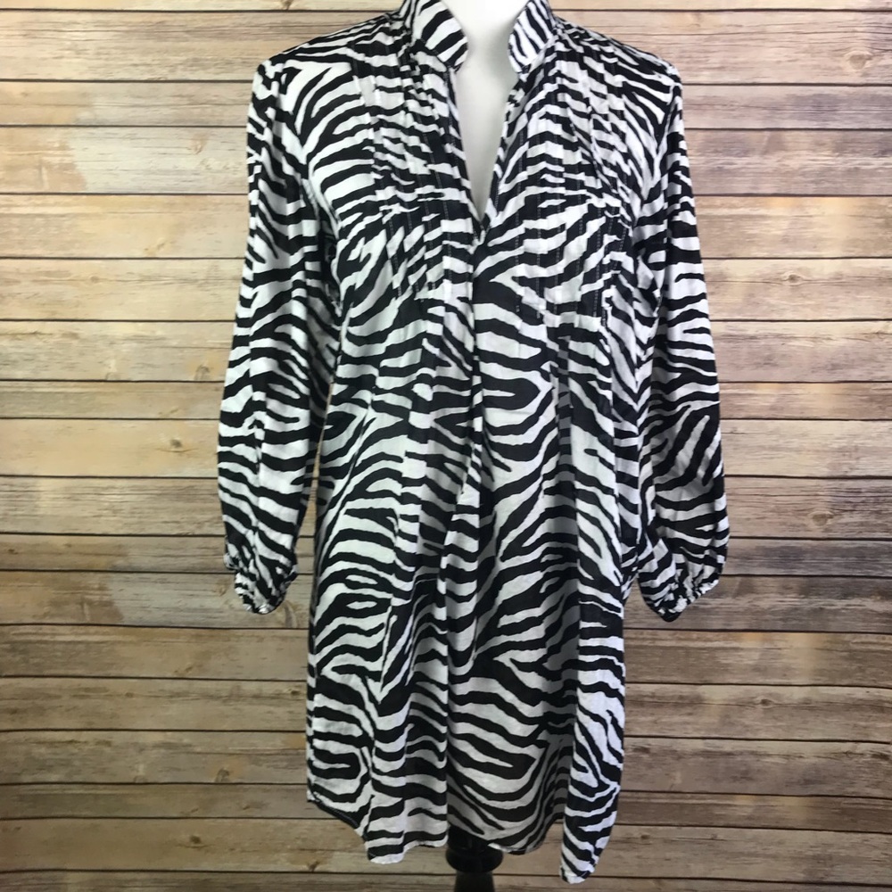 Ralph Lauren Zebra Tunic Top Dress Coverup - Picture 1 of 7